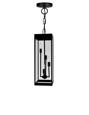 1695P8-4-101 Windsor 4 Light Black Outdoor Ceiling Light