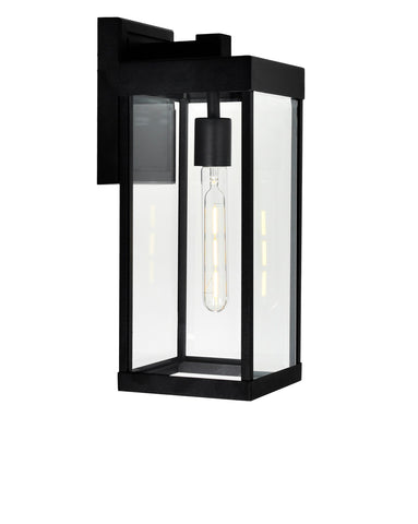 1695W6-1-101 Windsor 1 Light Black Outdoor Wall Light