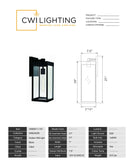 1695W7-1-101 Windsor 1 Light Black Outdoor Wall Light