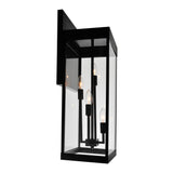 1695W8-4-101 Windsor 4 Light Black Outdoor Wall Light