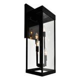 1695W8-4-101 Windsor 4 Light Black Outdoor Wall Light