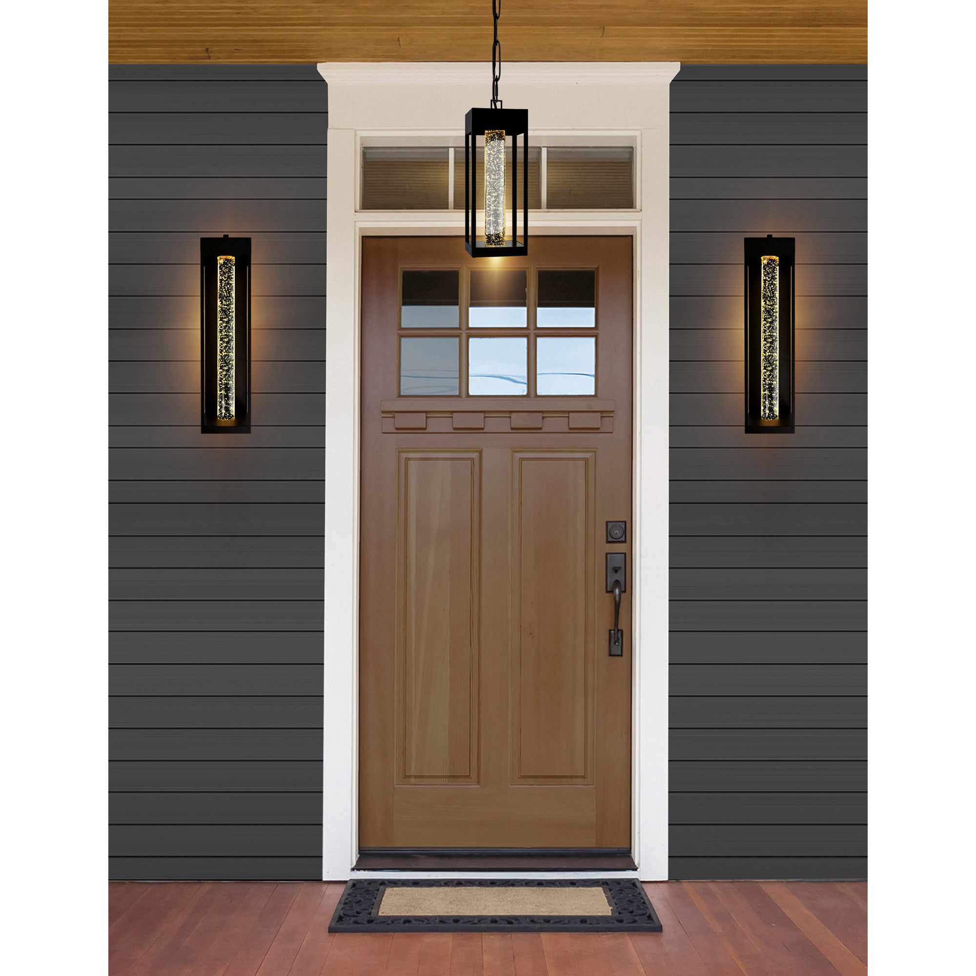 1696P5-1-101 Rochester LED Integrated Black Outdoor Ceiling Light 