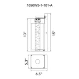 1696W5-1-101-A Rochester LED Integrated Black Outdoor Wall Light