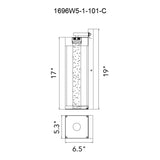 1696W5-1-101-C Rochester LED Integrated Black Outdoor Wall Light