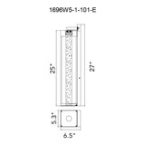 1696W5-1-101-E Rochester LED Integrated Black Outdoor Wall Light