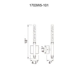 1703W5-101 Dragonswatch Integrated LED Black Wall Light