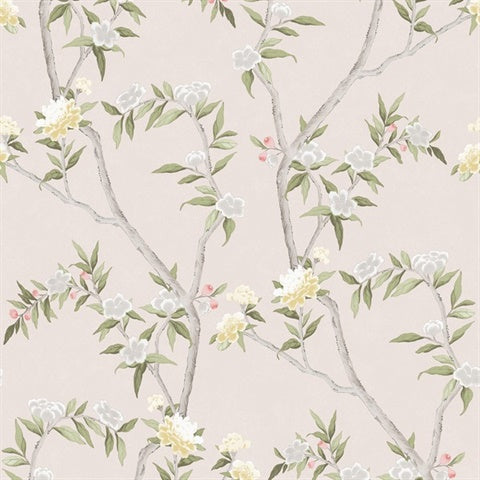 1900-4 Chinoiserie Pink Wallpaper