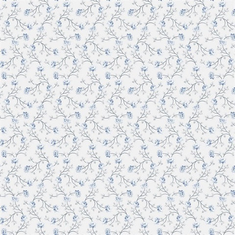1905-2 Flowers Blue Wallpaper