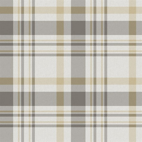 1906-3 Plaid Yellow Taupe Wallpaper