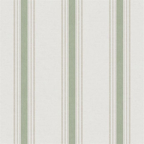 1909-5 Stripes Green Wallpaper
