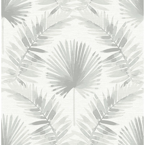 4121-26915 Calla Grey Painted Palm Wallpaper