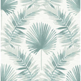 4121-26912 Calla Teal Painted Palm Wallpaper