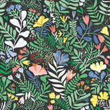 4143-22006 Brittsommar Black Woodland Floral Wallpaper