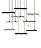 1588P48-10-101 Stagger Integrated LED Black Chandelier