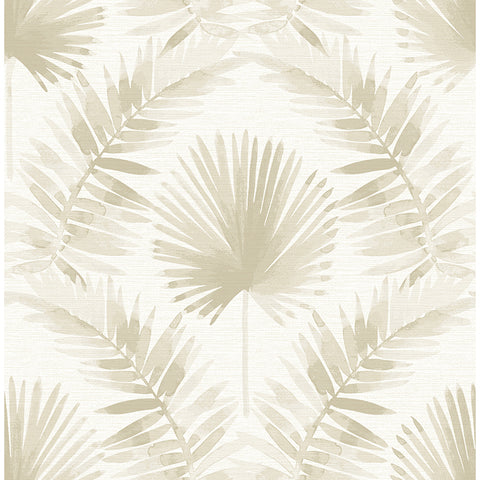 4121-26913 Calla Taupe Painted Palm Wallpaper