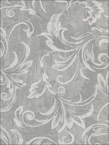 2010100 Leaf Scroll Plaster Metallic Wallpaper