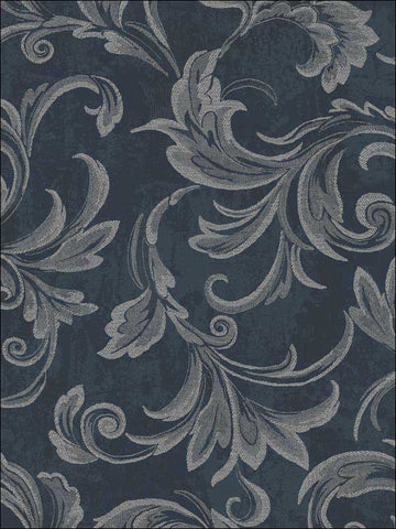 2010102 Leaf Scroll Plaster Metallic Wallpaper