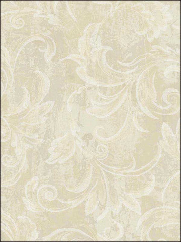 2010105 Leaf Scroll Plaster Metallic Wallpaper