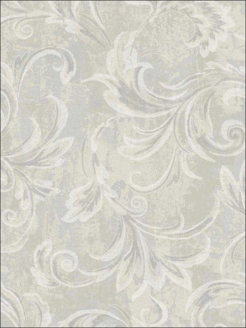 2010108 Leaf Scroll Plaster Metallic Wallpaper