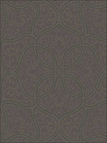 2010706 Geometric Leaf Scroll Wallpaper