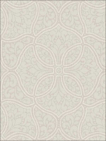 2010707 Geometric Leaf Scroll Glitter Wallpaper