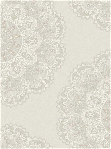 2010905 Medallion Glitter Metallic Wallpaper