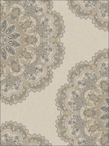 2010906 Medallion Metallic Wallpaper