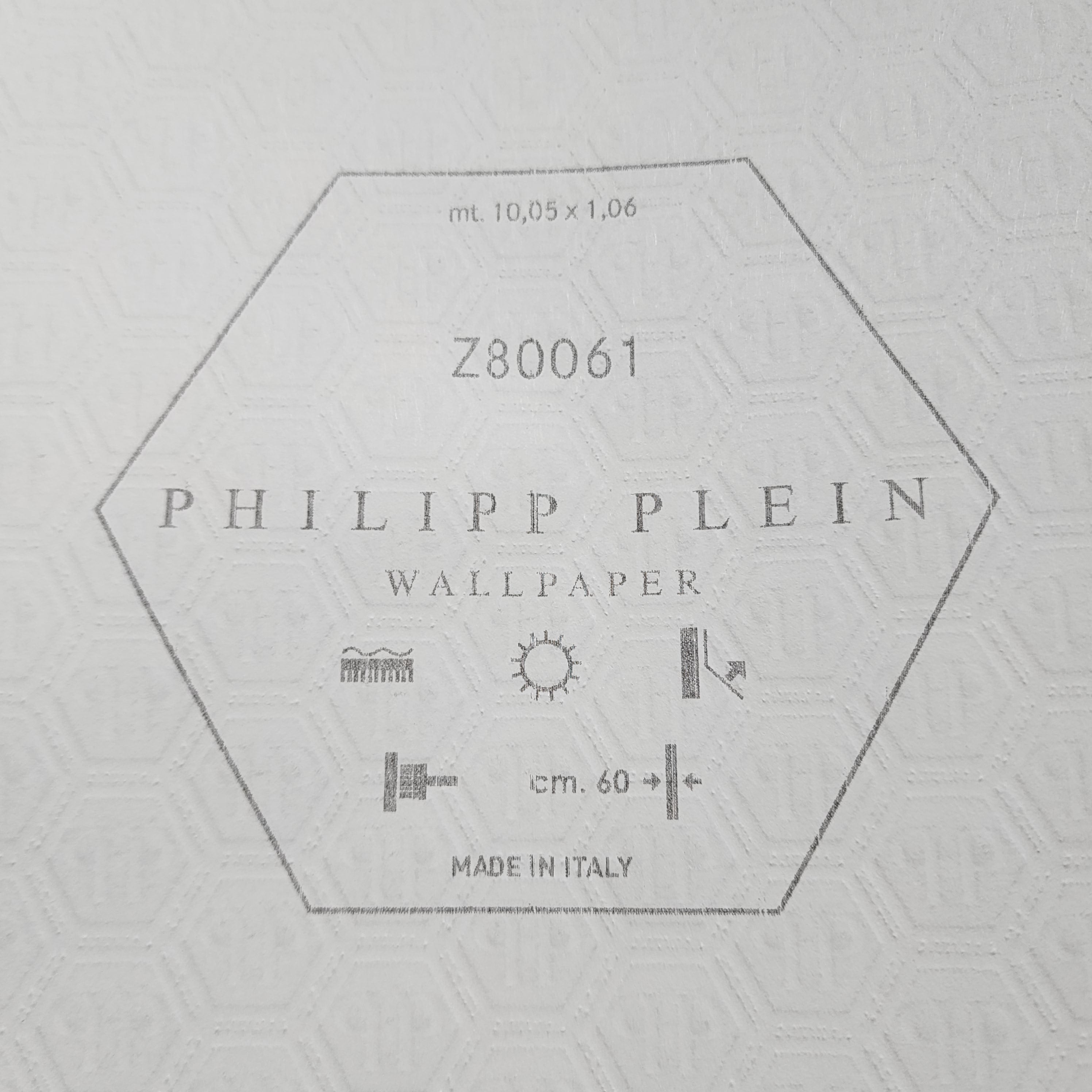 Z80061 Philipp Plein Wallpaper white textured vinyl abstract 3D - Main Image