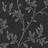 2231110 Leaf Trail Metallic Ebony Glass Beads Wallpaper