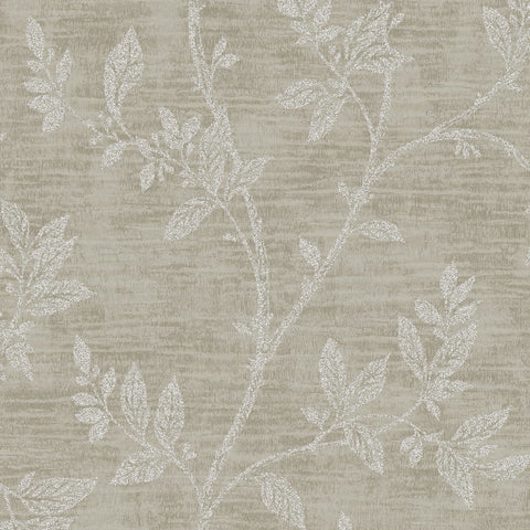 2231118 Leaf Trail Metallic Taupe Glass Beads Wallpaper