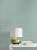 2231904 Crosshatch Linen Metallic Sea Green Wallpaper