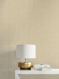 2231905 Crosshatch Linen Metallic Khaki Wallpaper 