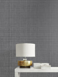 2231908 Crosshatch Linen Metallic Coal Wallpaper