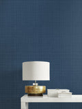 2231922 Crosshatch Linen Metallic Storm Blue Wallpaper