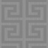 2232002 Greek Key Metallic Silver Earl Gray Wallpaper 