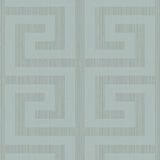 2232004 Greek Key Metallic Sea Green Wallpaper
