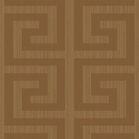 2232006 Greek Key Metallic Terra Cotta Wallpaper