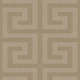 2232007 Greek Key Khaki Metallic Champagne Wallpaper 