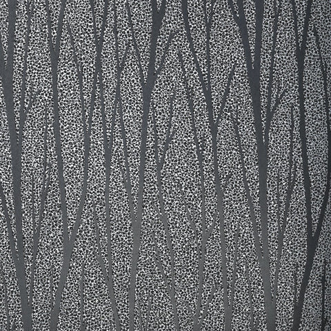 2232102 Birch Black Satin Silver Glitter Wallpaper