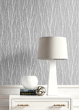 2232117 Birch Metallic Silver Charcoal Wallpaper