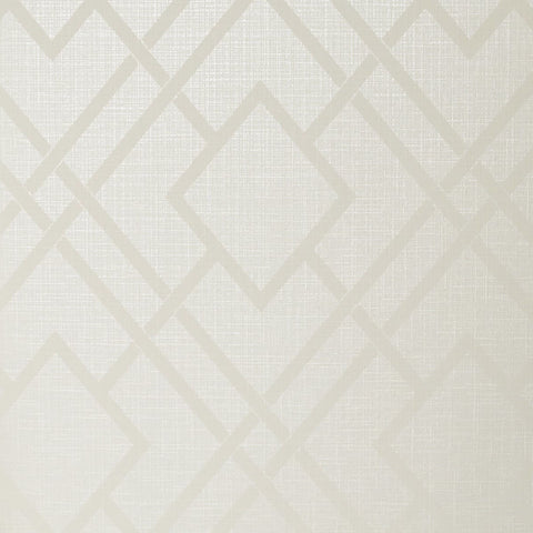 2232203 Diamond Lattice Metallic Ivory Wallpaper 