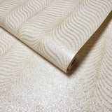 2540 Ivory off white beige cream Natural Terra Mica Stone art deco feather Wallpaper