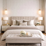 2540 Ivory off white beige cream Natural Terra Mica Stone art deco feather Wallpaper