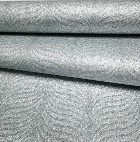 2552 Silver teal mint blue green Natural Terra Mica Stone art deco feather Wallpaper