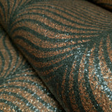 2556 Emerald green copper bronze Natural Terra Mica Stone art deco feather Wallpaper