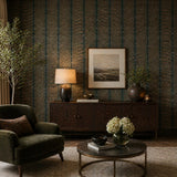 2556 Emerald green copper bronze Natural Terra Mica Stone art deco feather Wallpaper