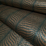2556 Emerald green copper bronze Natural Terra Mica Stone art deco feather Wallpaper