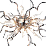 5573P23C-R Twist 15 Light Chandelier With Chrome Finish