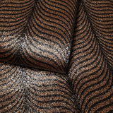 2557 Black copper bronze Natural Terra Mica Stone art deco feather pattern Wallpaper