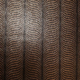 2557 Black copper bronze Natural Terra Mica Stone art deco feather pattern Wallpaper